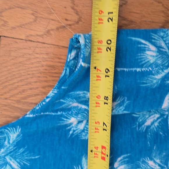 ST. JOHN'S BAY WOMEN'S BLUE PALM TREES TROPICAL TANK TOP PLUS SIZE XXL - Picture 7 of 10